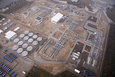 Строительная площадка газопровода «Северный поток» в Германии 